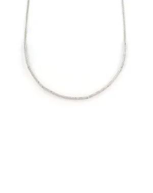 14K White Gold Thin Diamond Choker