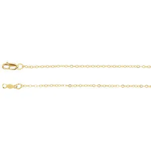 14K Yellow 1.2 mm Flat Cable 7" Bracelet