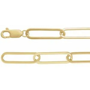 14K Yellow 6.2 mm Paperclip-Style 7" Chain
