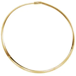 14K Yellow & White 6 mm Two-Tone Reversible Omega 7" Chain