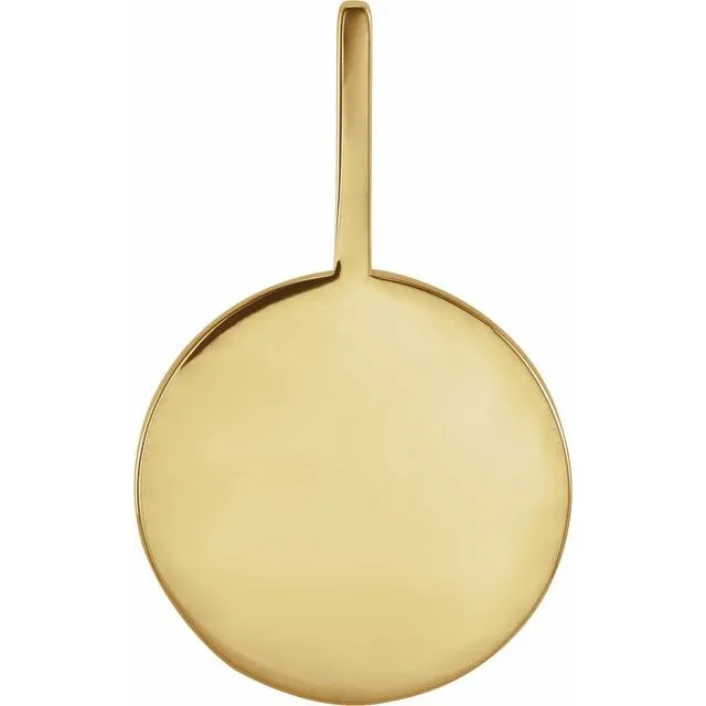 14K Yellow Gold .01 CTW Natural Diamond Engraved Dog Mom Paw Print Charm/Pendant