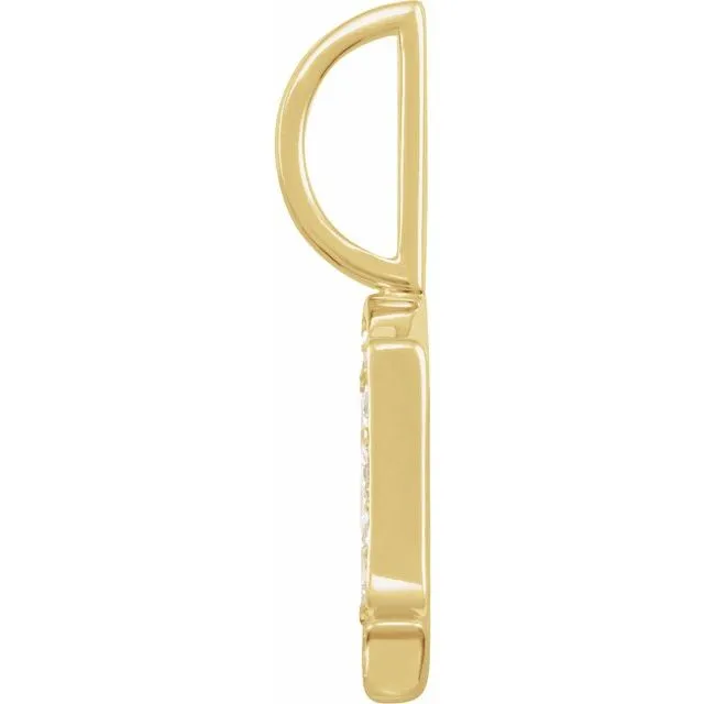 14K Yellow Gold .04 CTW Natural Diamond Gothic Initial K Charm/Pendant