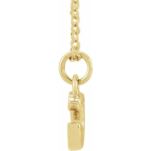 14K Yellow Gold .05 CTW Natural Diamond Petite Initial G 16-18" Necklace
