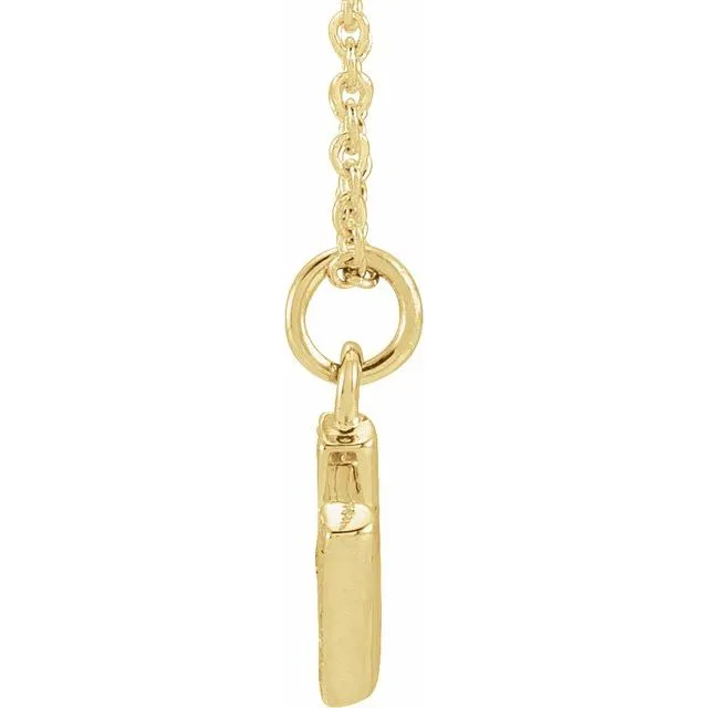 14K Yellow Gold .05 CTW Natural Diamond Petite Initial H 16-18" Necklace