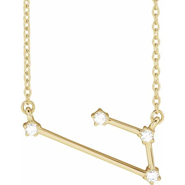 14K Yellow Gold .08 CTW Natural Diamond Aries 16-18" Necklace