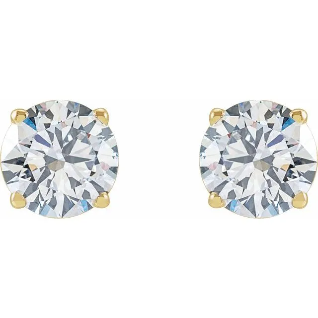14K Yellow Gold 1 1/2 CTW Lab-Grown Diamond Stud Earrings