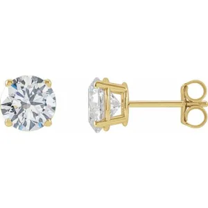 14K Yellow Gold 1 1/2 CTW Lab-Grown Diamond Stud Earrings
