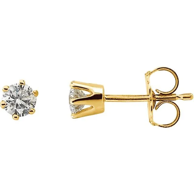 14K Yellow Gold 1/3 CTW Natural Diamond Stud Earrings