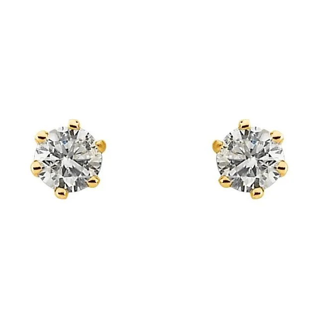 14K Yellow Gold 1/3 CTW Natural Diamond Stud Earrings