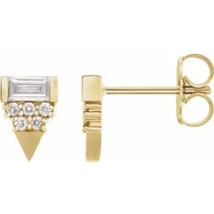 14K Yellow Gold 1/4 CTW Natural Diamond Geometric Earrings