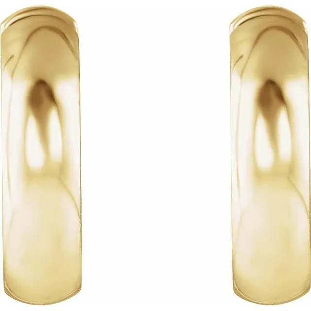 14K Yellow Gold 14.25 mm Hinged Hoop Earrings
