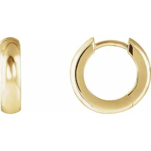 14K Yellow Gold 14.25 mm Hinged Hoop Earrings