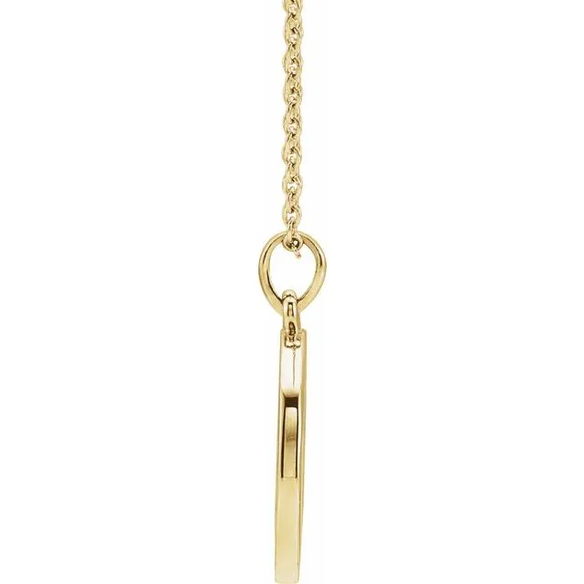 14K Yellow Gold 1/5 CTW Diamond Engravable 16-18" Necklace