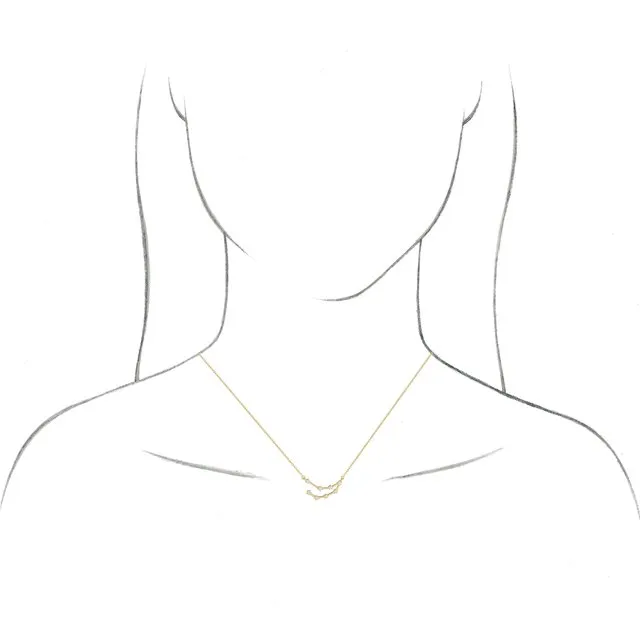14K Yellow Gold 1/6 CTW Natural Diamond Virgo 16-18" Necklace