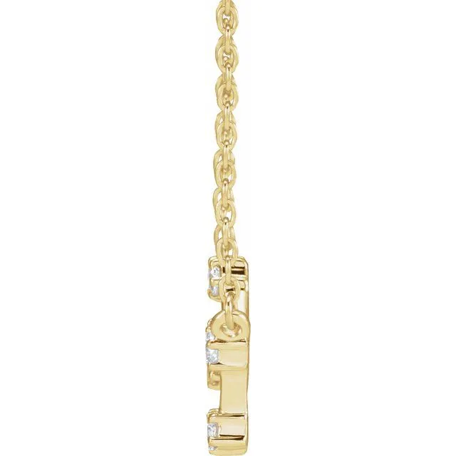 14K Yellow Gold 1/6 CTW Natural Diamond Virgo 16-18" Necklace