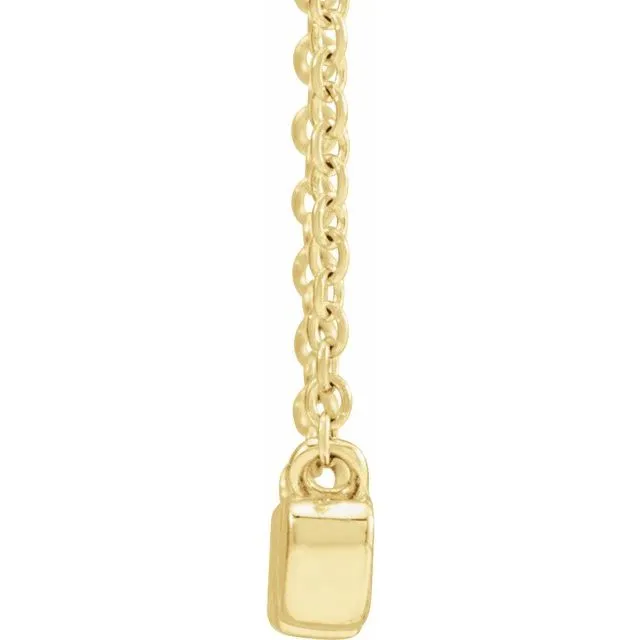 14K Yellow Gold 19.57x4.61 mm Nana 18" Necklace