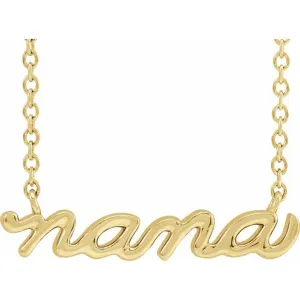 14K Yellow Gold 19.57x4.61 mm Nana 18" Necklace