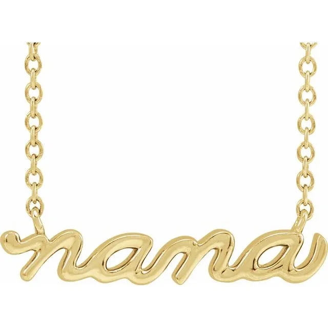 14K Yellow Gold 19.57x4.61 mm Nana 18" Necklace