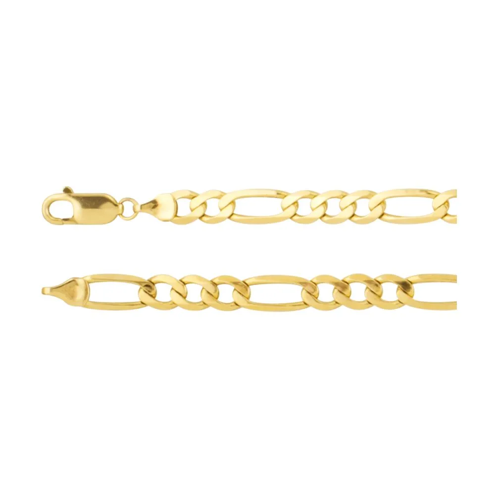 14k Yellow Gold 5.5mm Figaro 7" Chain