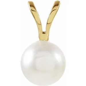 14K Yellow Gold Akoya Cultured Pearl Pendant