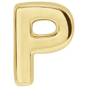 14K Yellow Gold Block Initial P Slide Pendant