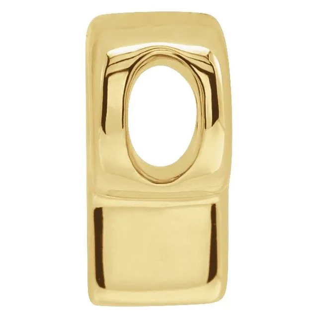 14K Yellow Gold Block Initial P Slide Pendant