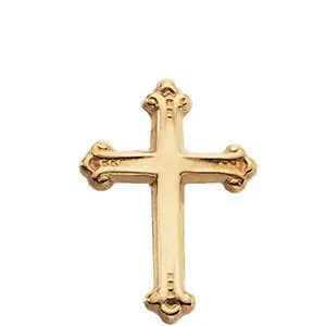 14k Yellow Gold Cross Lapel Pin