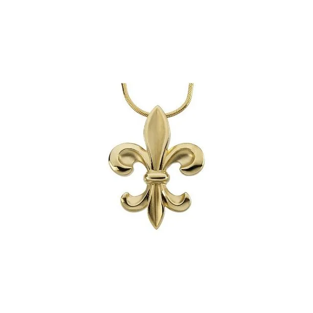 14K Yellow Gold Fleur-de-Lis 18" Necklace