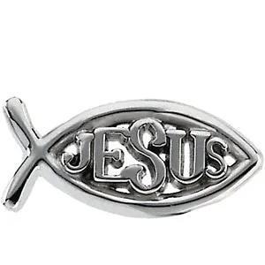 14k Yellow Gold Ichthus (Fish), Jesus Lapel Pin