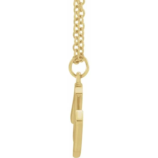 14K Yellow Gold Initial M Dangle 16" Necklace
