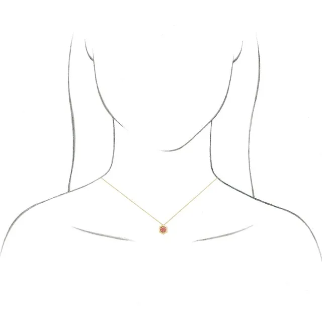 14K Yellow Gold Natural Amethyst Geometric 16-18" Necklace