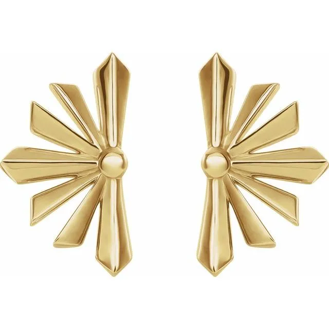 14K Yellow Gold Starburst Earrings