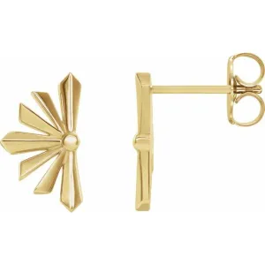 14K Yellow Gold Starburst Earrings