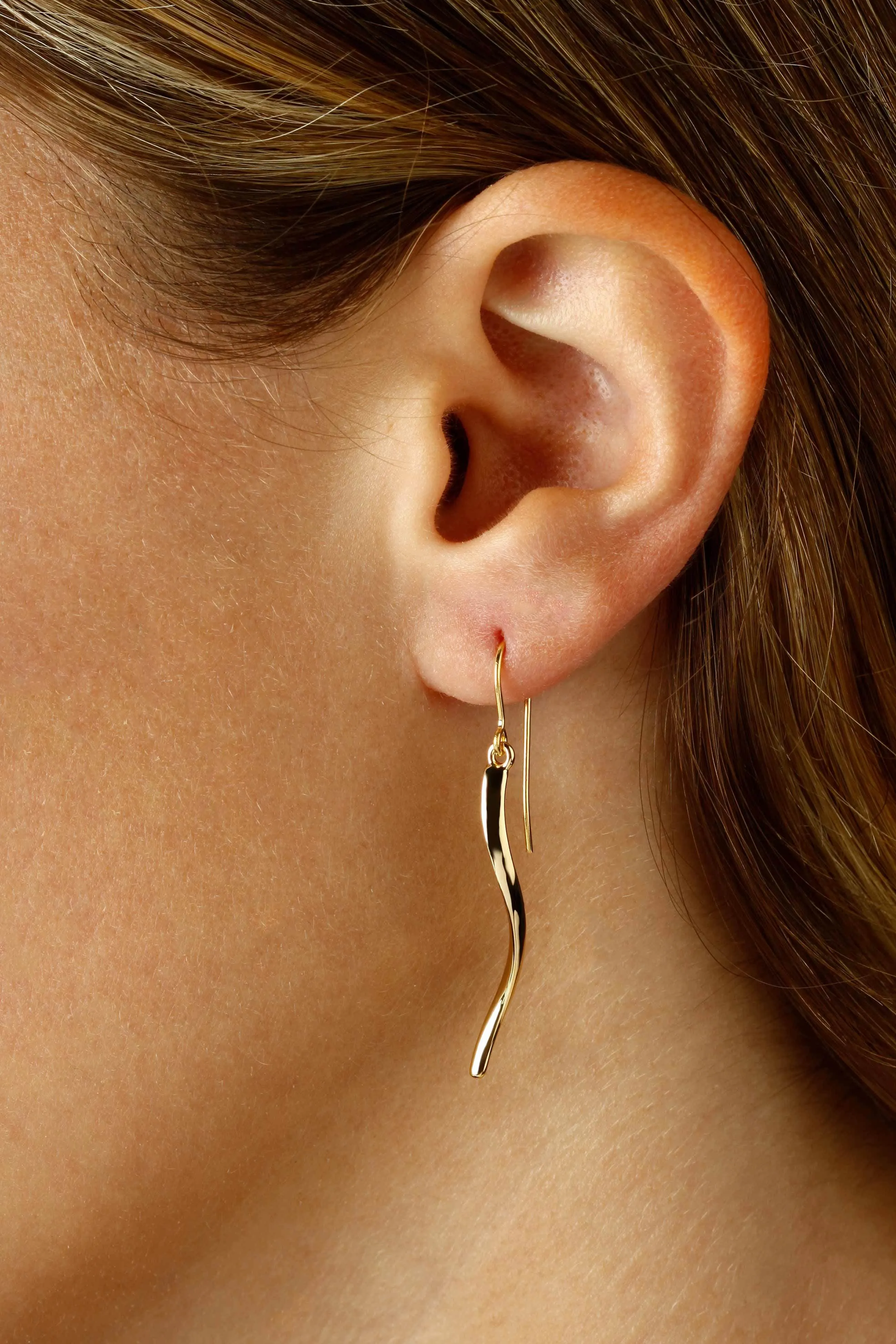 14KG Straight Dangle Earrings
