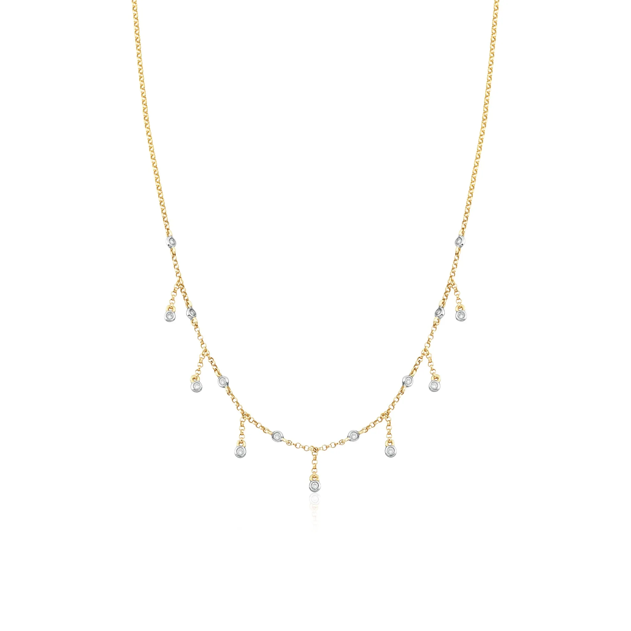 14KT Yellow Gold Sienna Diamond Drop Necklace