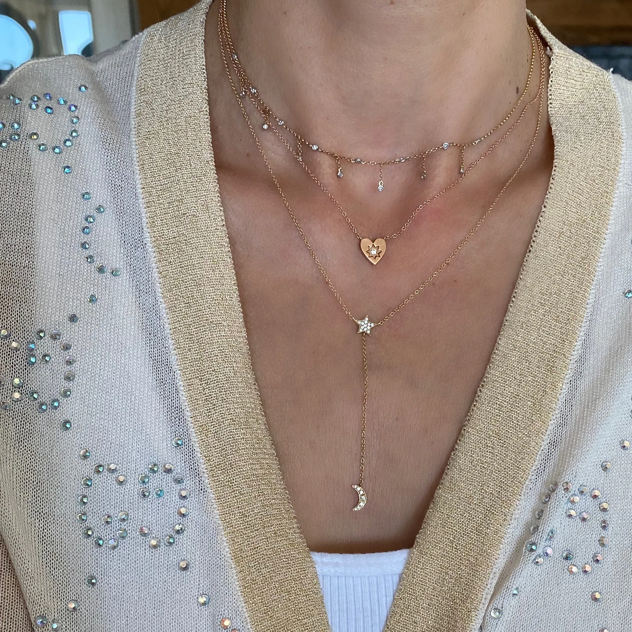 14KT Yellow Gold Sienna Diamond Drop Necklace