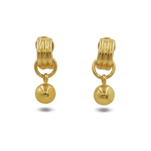 14kt Yellow Gold Womens Round Dangle Earrings