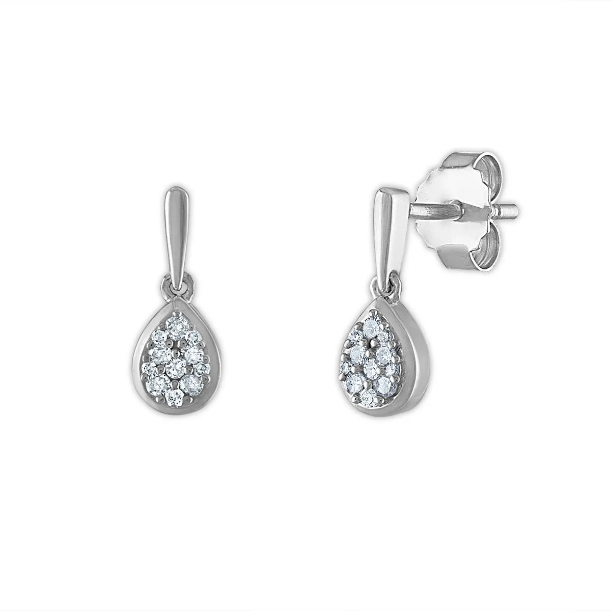1/6 CTW Natural Diamond Drop & Dangle Earrings in Sterling Silver
