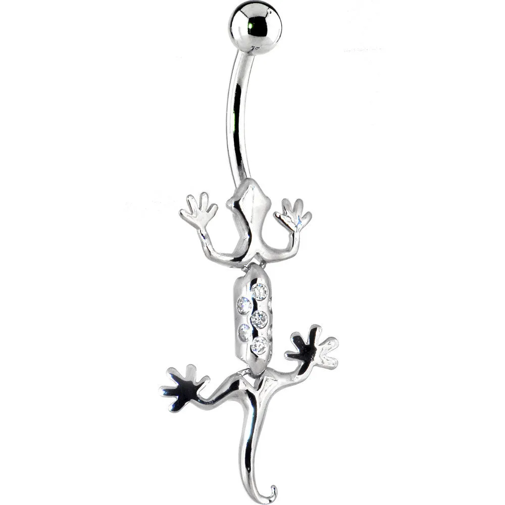 16 Gauge Solid 14kt White Gold Lizard Belly Ring