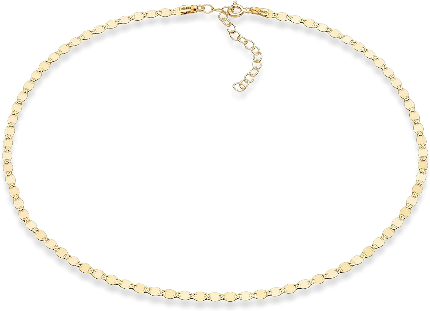 18K Gold Over 925 Sterling Silver Choker Necklace