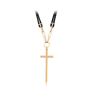 18K Gold Plated Cross Choker Necklace