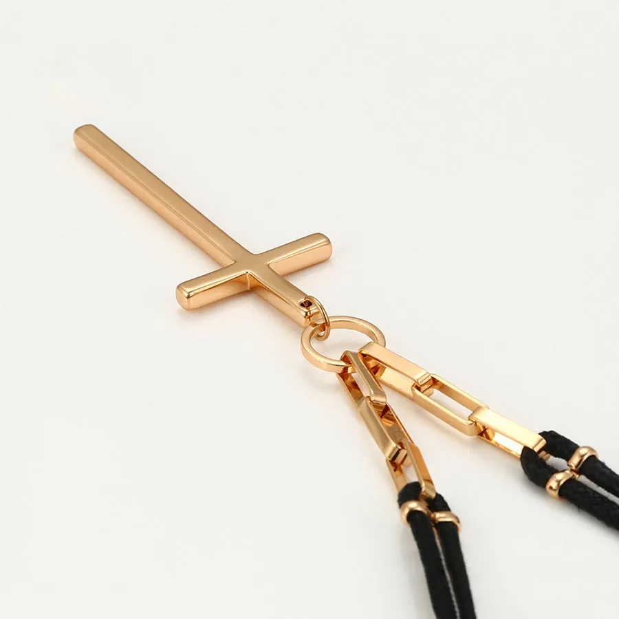 18K Gold Plated Cross Choker Necklace