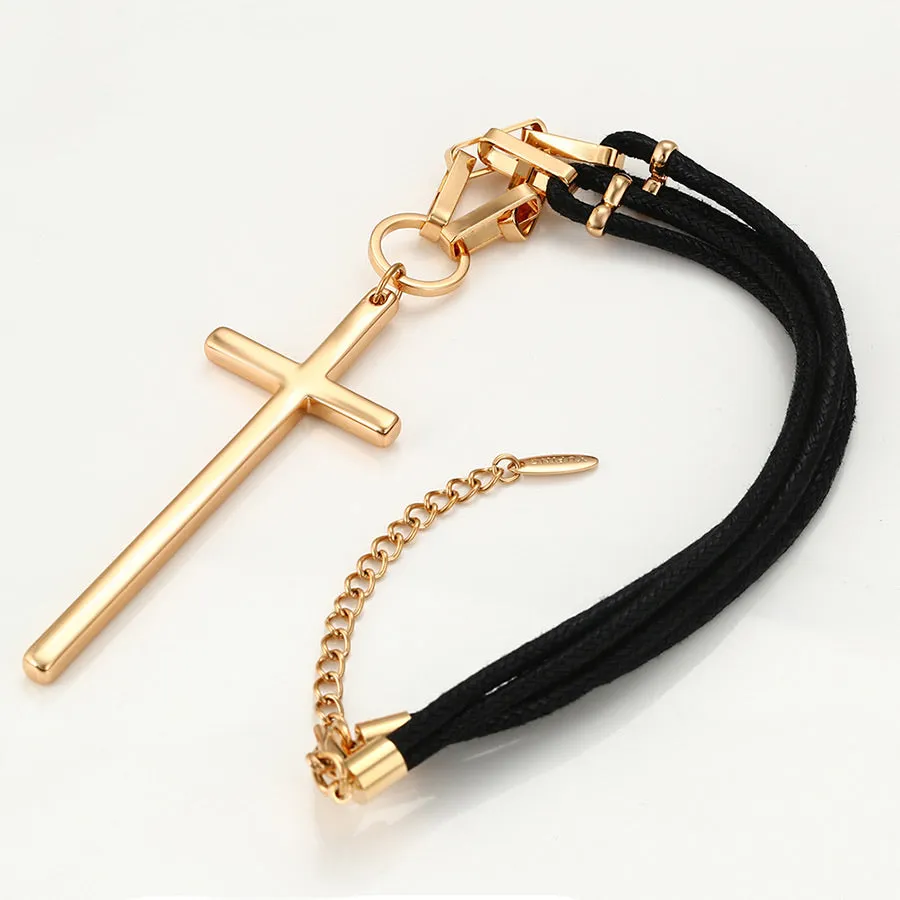 18K Gold Plated Cross Choker Necklace