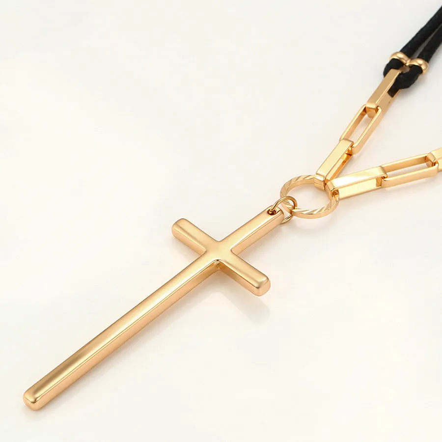 18K Gold Plated Cross Choker Necklace