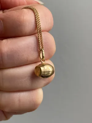 18k gold vintage charm or pendant - Barrel