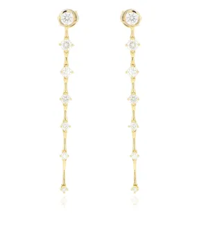 18k Yellow Gold Diamond Drop Earrings