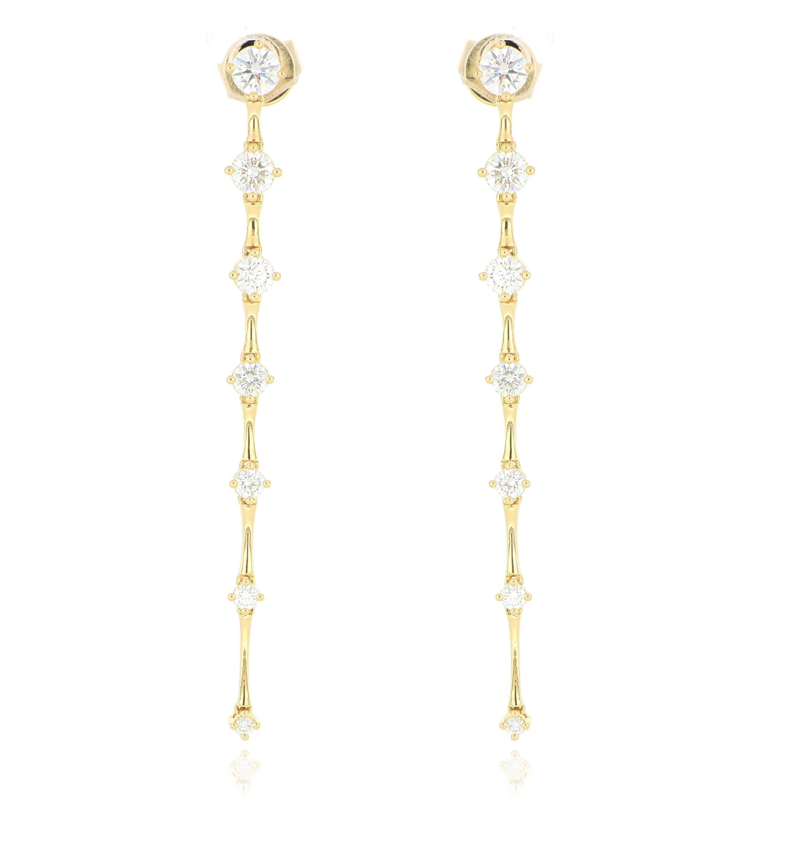 18k Yellow Gold Diamond Drop Earrings