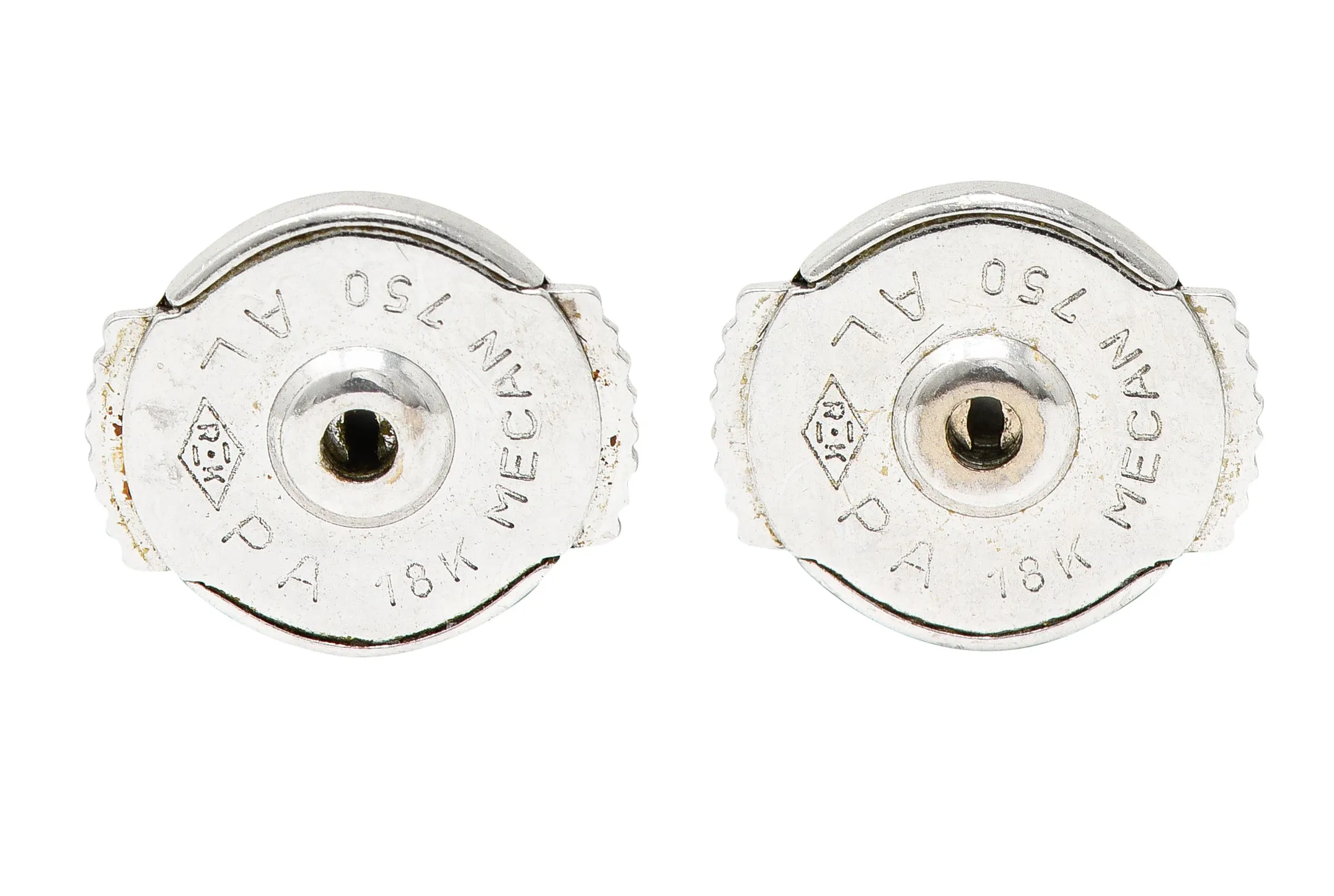 1950's Mid-Century South Sea Pearl 1.75 CTW Diamond 18 Karat White Gold Vintage Drop Earrings