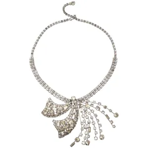 1960s Rhinestone Abstract Pendant Necklace