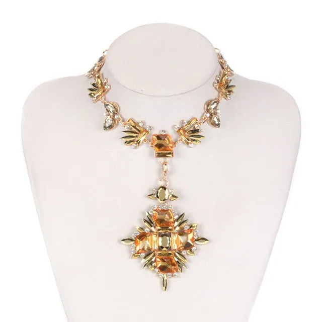 2020 Geometric Chrystal Choker Necklace